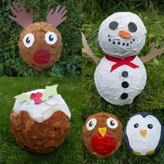Papier-mache decorative figures