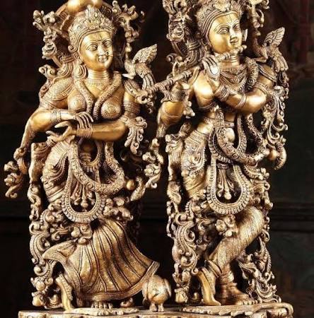 Brass Radha-Krishna statues