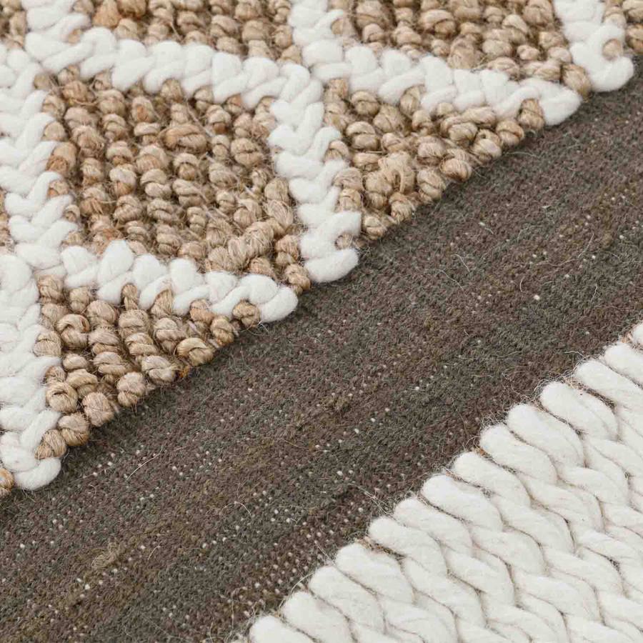 Close-up of hand-woven flatweave dhurrie texture