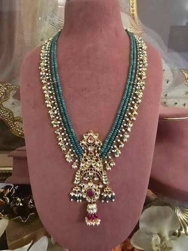 Meenakari enamel necklace with turquoise beads and pendant