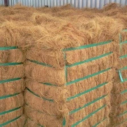 Baled coir fiber bundles