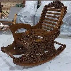 Hand-carved wooden rocking chair